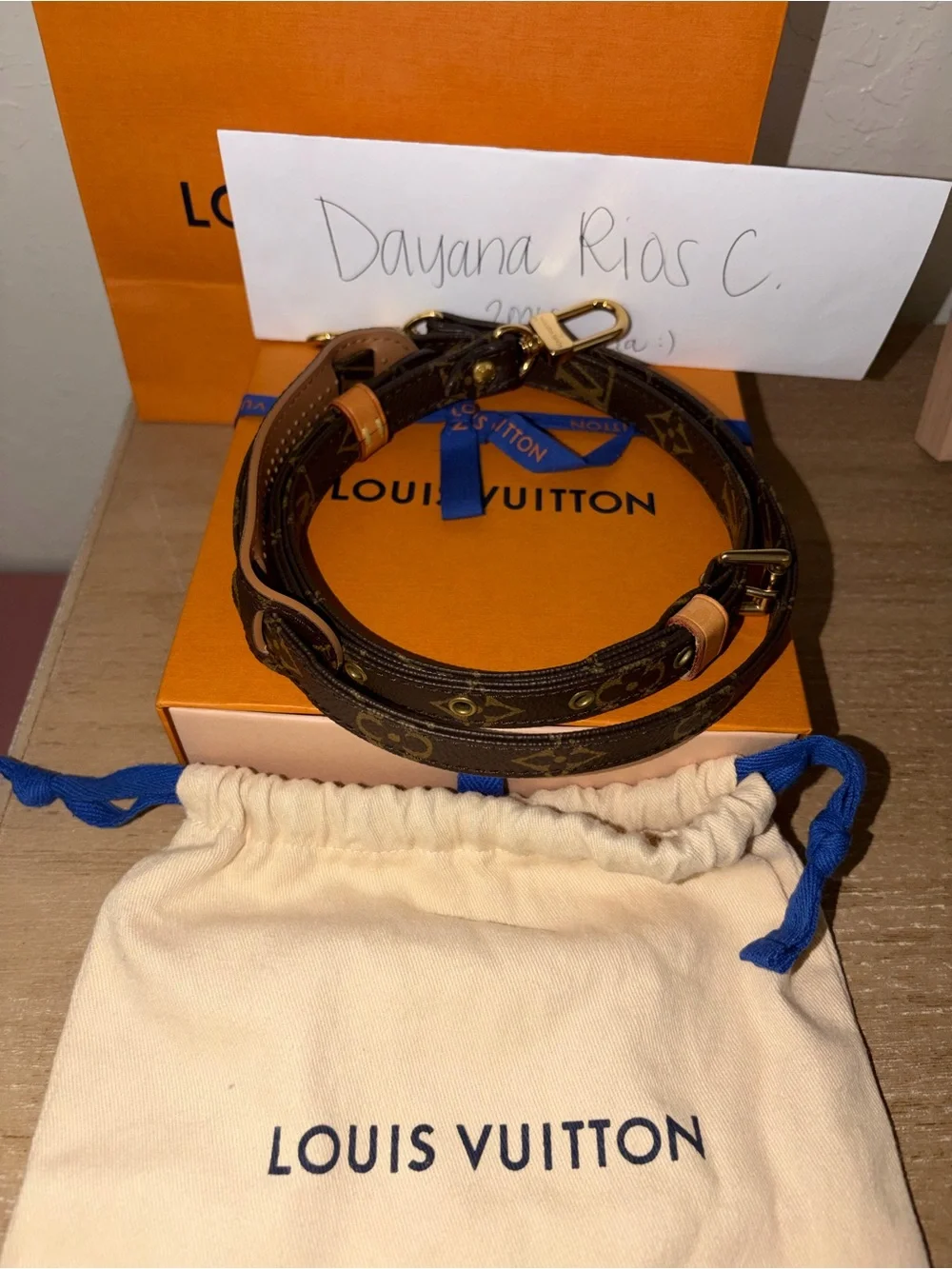 Louis Vuitton Monogram Adjustable Shoulder Strap in Brown and Tan - Picture 2 of 8